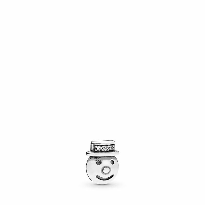 Pandora Happy Snowman Petite Locket Charm - Sterling Silver/Cubic Zirconia - Canada | VZ3234RX